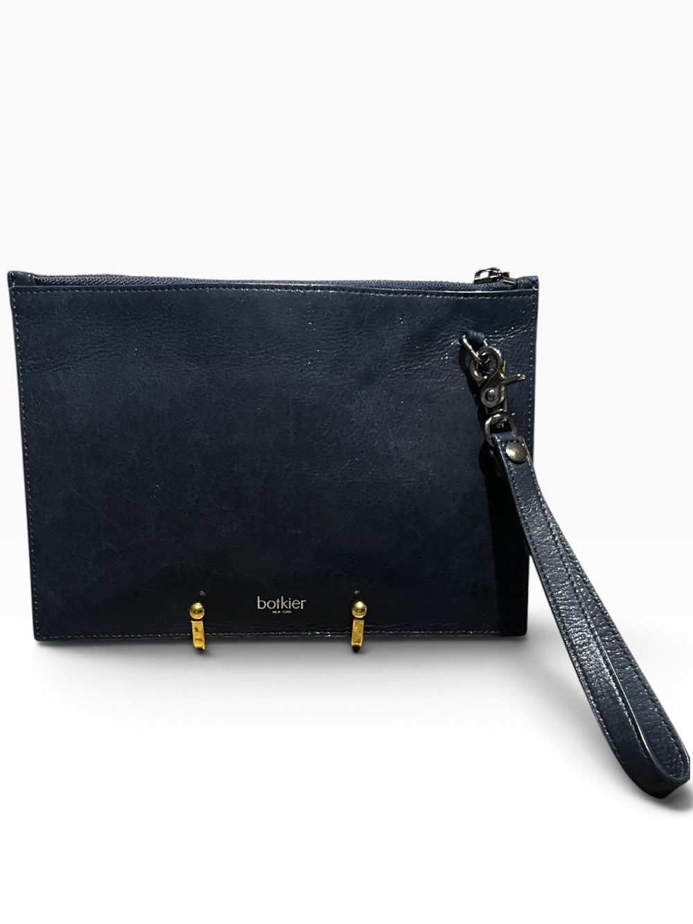 Botkier Dark Navy Leather Wristlet